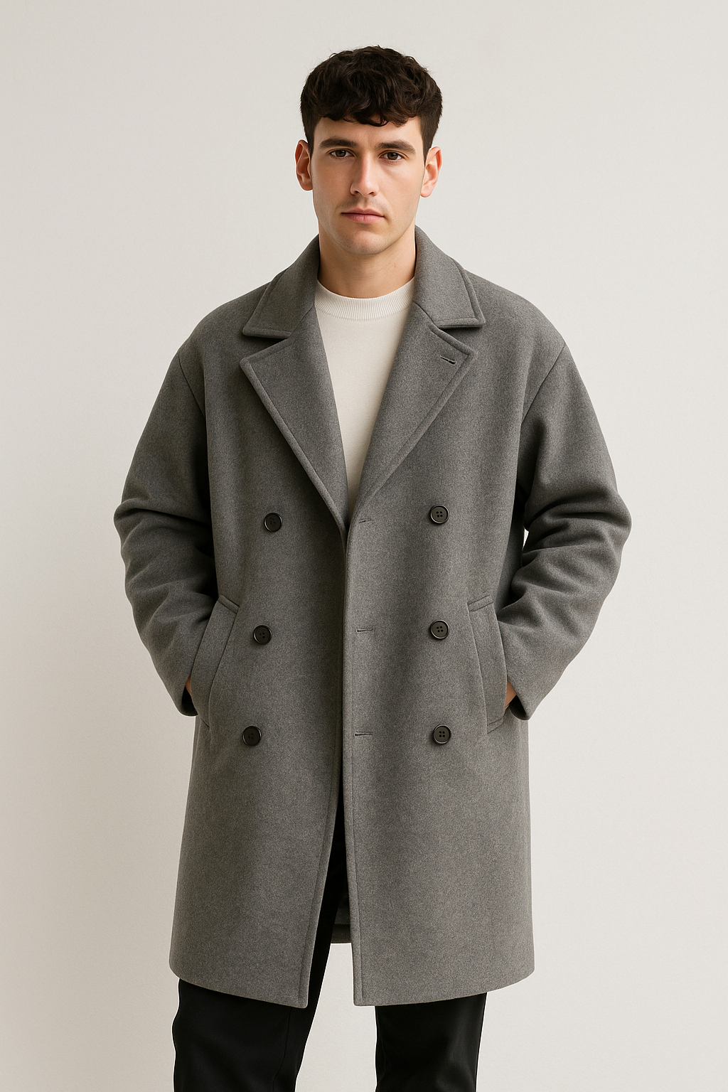 Harbourline Wool Coat – Double-Breasted Elegance – Lumine Wear