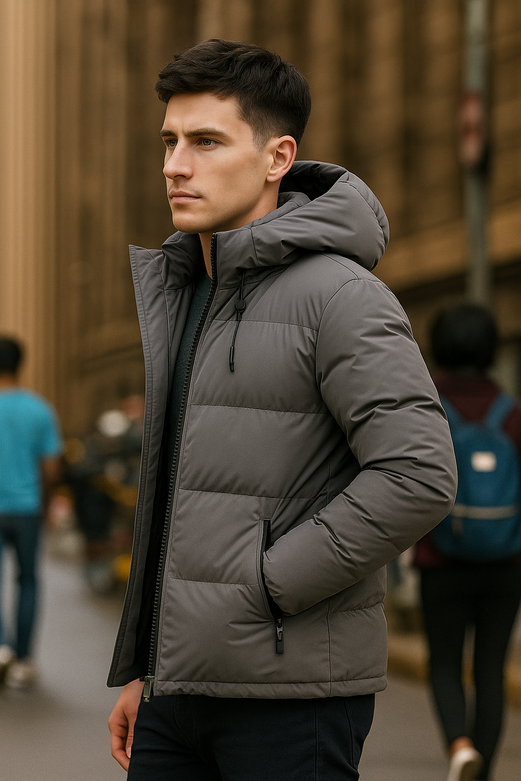 Oxford Puffer Jacket – Insulated Hooded Fit – Lumine Wear